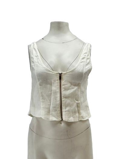 Top en lin blanc