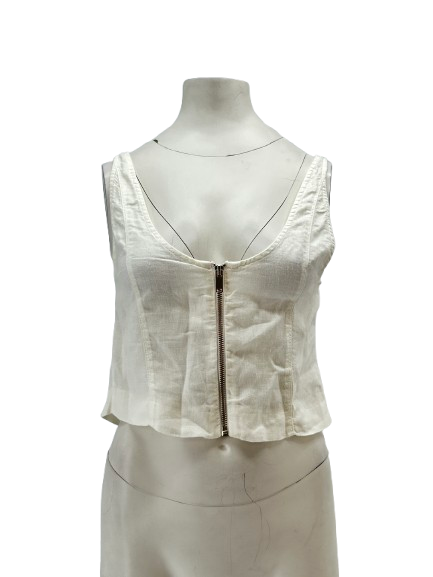 Top en lin blanc