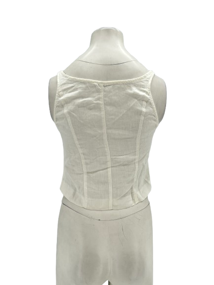 Top en lin blanc