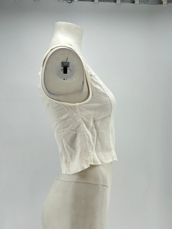 Top en lin blanc