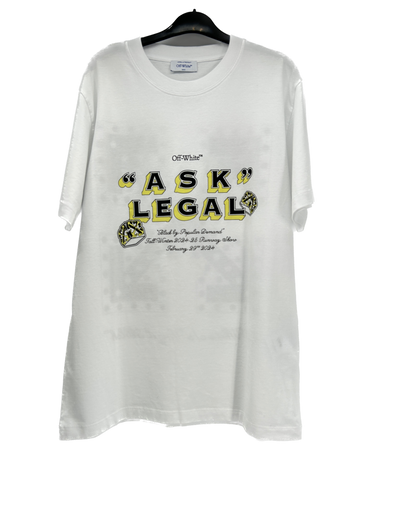 T-shirt blanc "Ask legal"