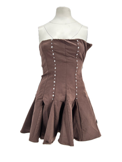 Robe bustier marron