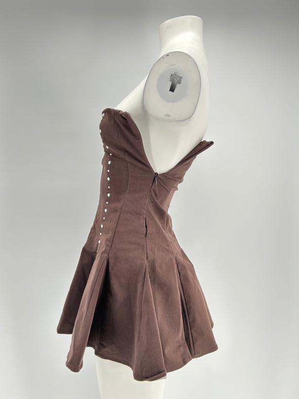 Robe bustier marron