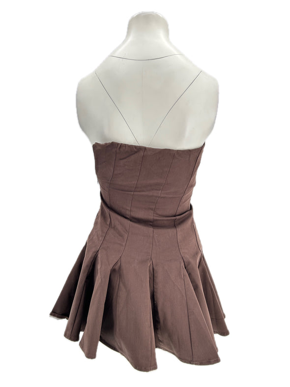 Robe bustier marron
