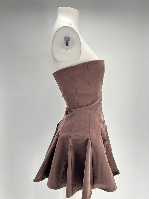 Robe bustier marron