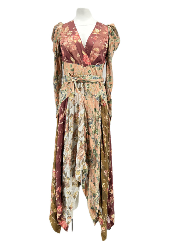 Robe en soie multicolore