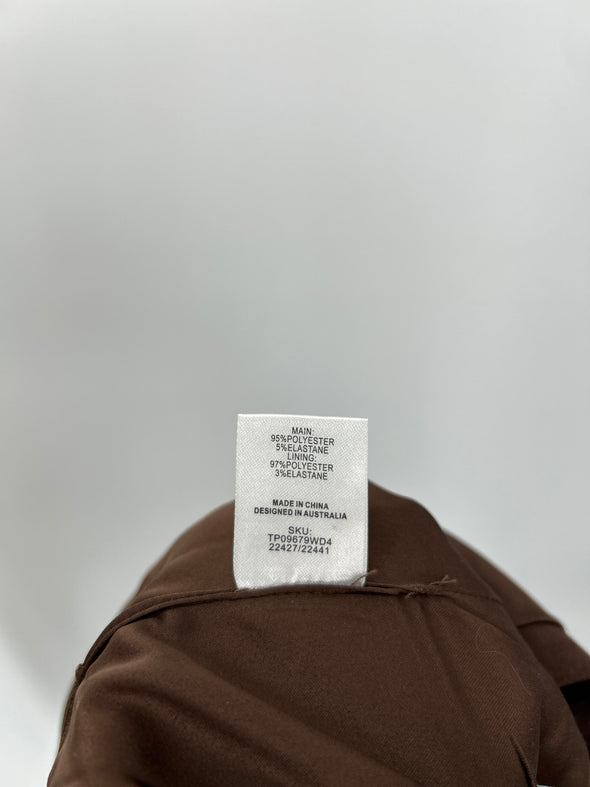 Top en faux daim marron