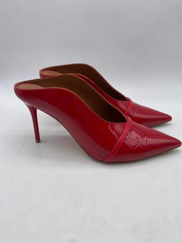 Mules à talons en cuir vernis