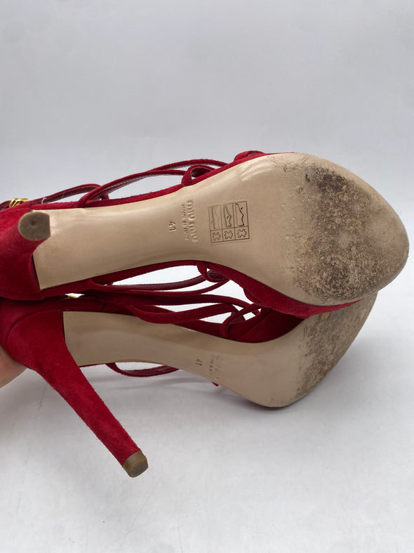 Sandales à talons en daim