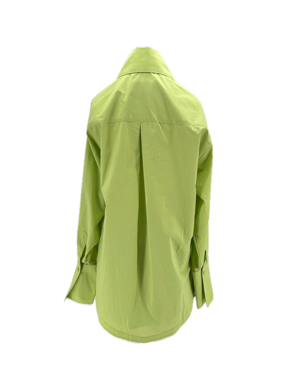 Robe chemise verte et bleue