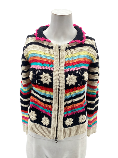 Cardigan à zip multicolore