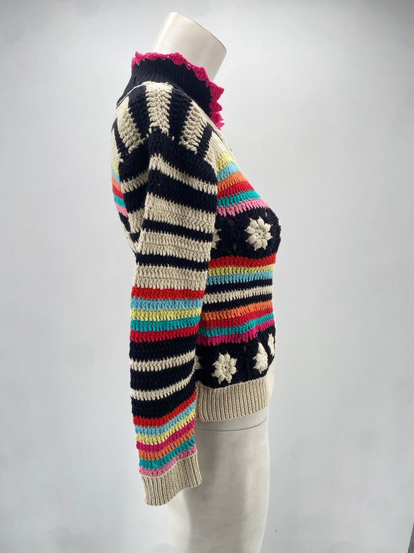 Cardigan à zip multicolore