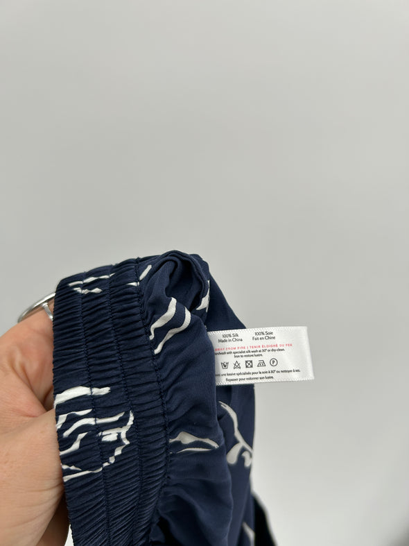Pantalon en soie marine
