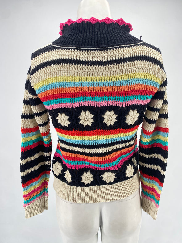 Cardigan à zip multicolore