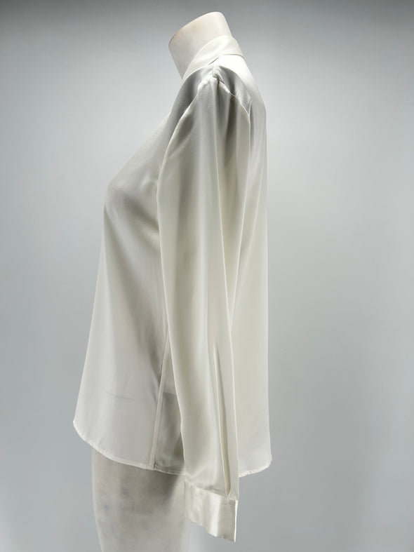 Chemise en satin blanc