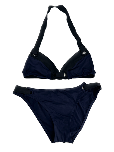 Maillot de bain bleu marine avec anneaux