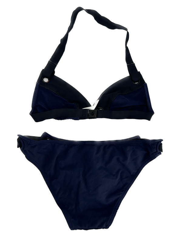 Maillot de bain bleu marine avec anneaux