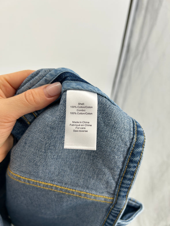 Veste en jean bleu sans manches