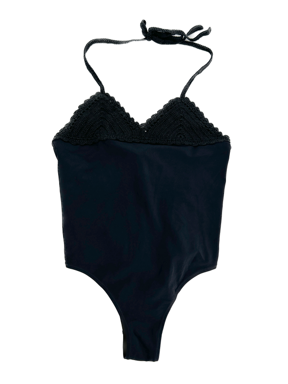 Maillot de bain une pièce noir à dos nu