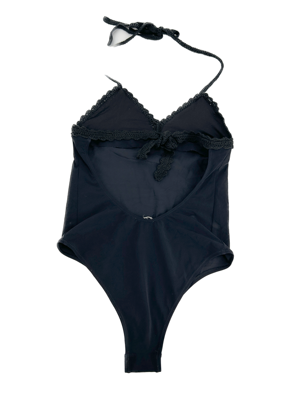 Maillot de bain une pièce noir à dos nu