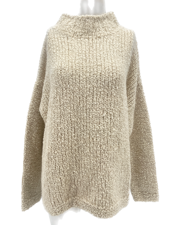 Pull oversized écru