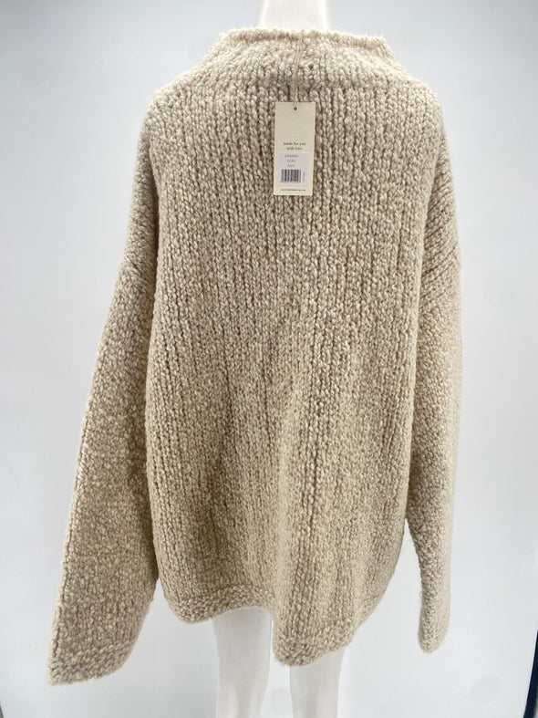 Pull oversized écru