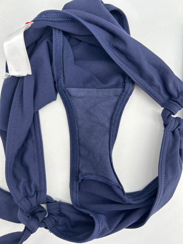 Maillot de bain bandeau bleu marine à nœuds