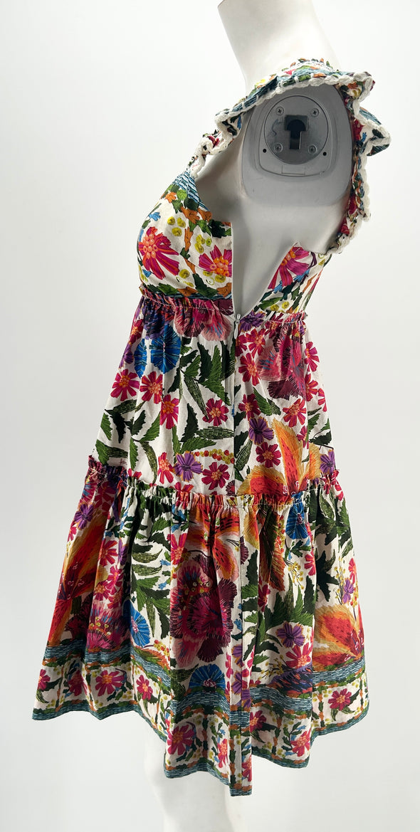 Robe à volants avec motif floral