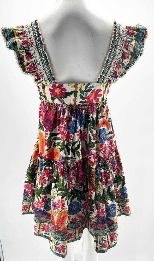 Robe à volants avec motif floral