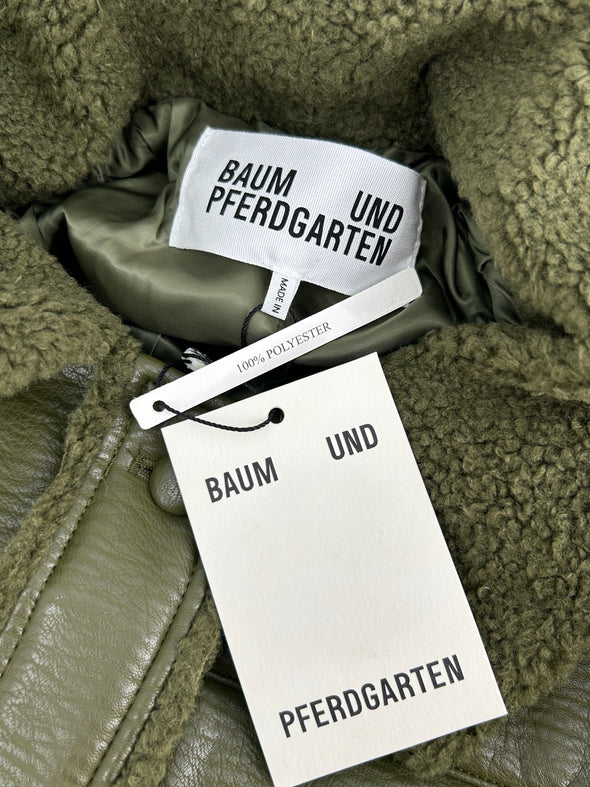 Manteau en cuir synthétique kaki