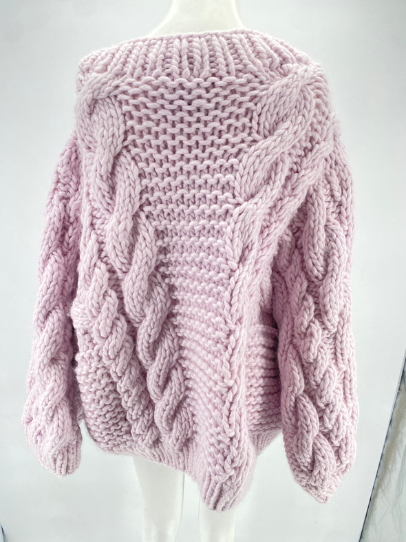 Pull en laine rose