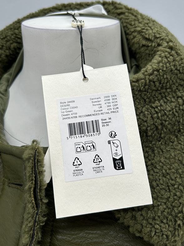 Manteau en cuir synthétique kaki