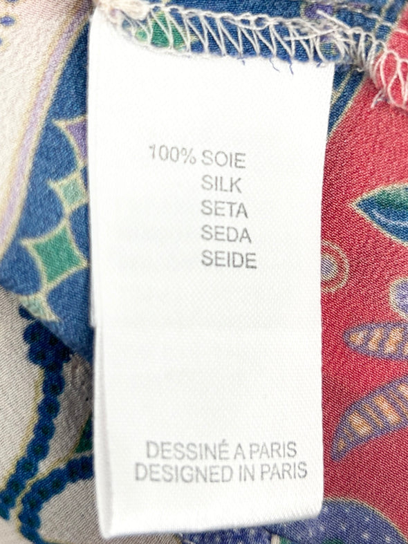 Chemise écru à motifs colorés