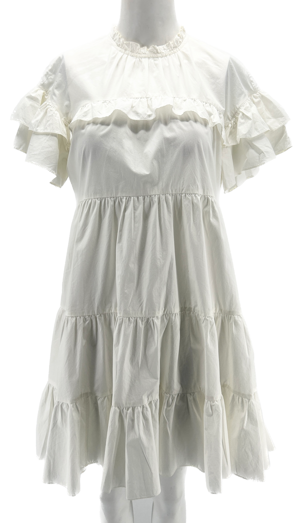 Robe blanche à volants