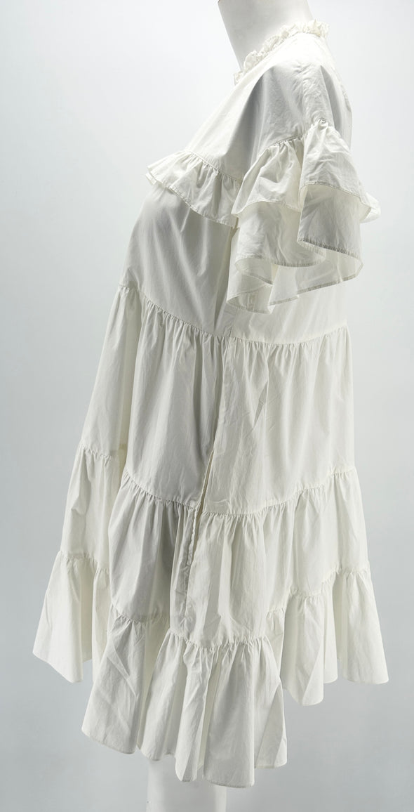 Robe blanche à volants