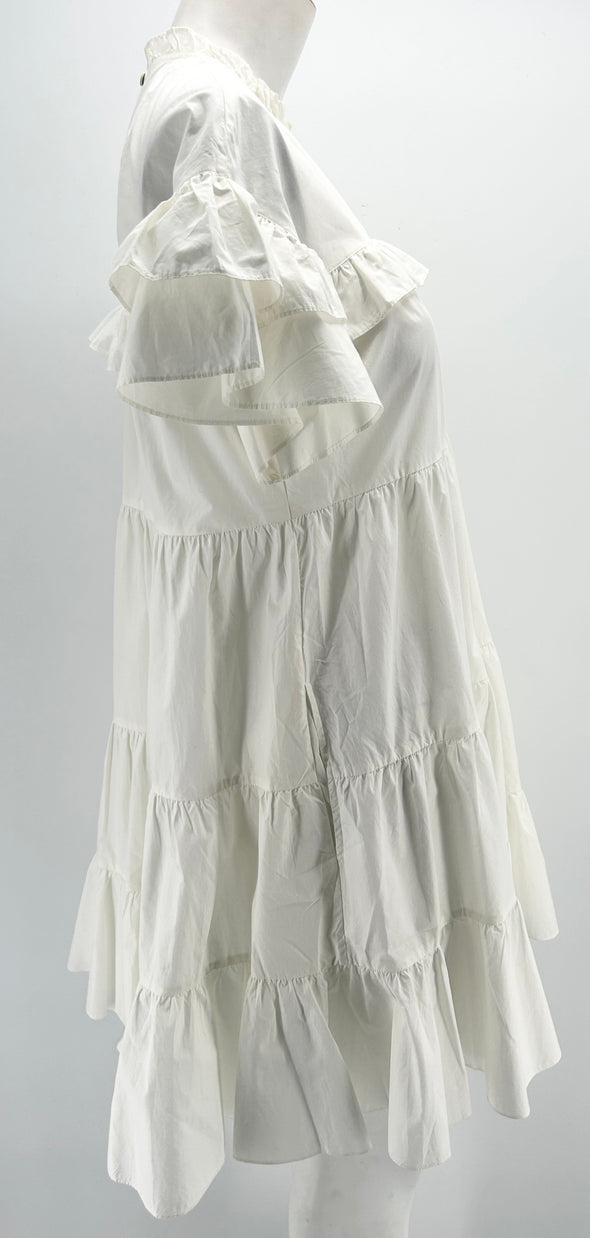 Robe blanche à volants