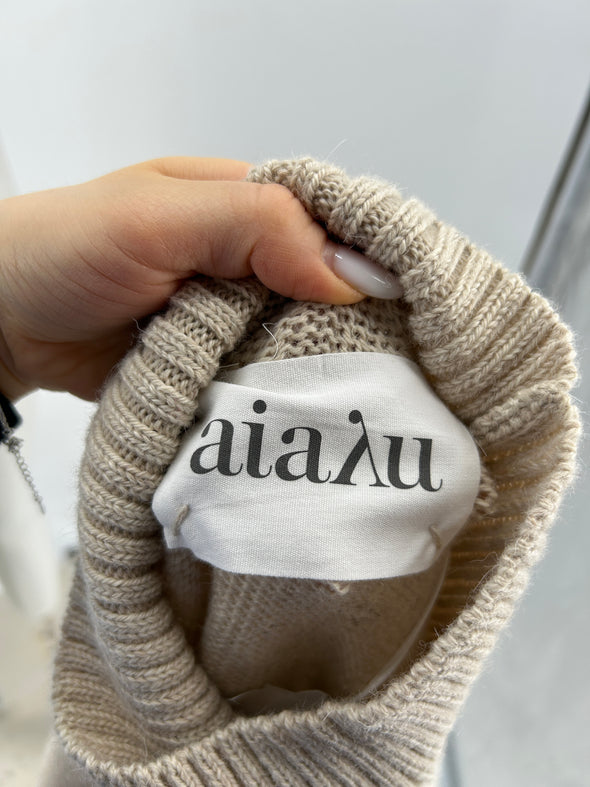 Pull col roulé en laine
