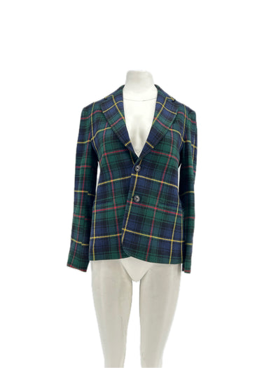 Blazer à carreaux en laine