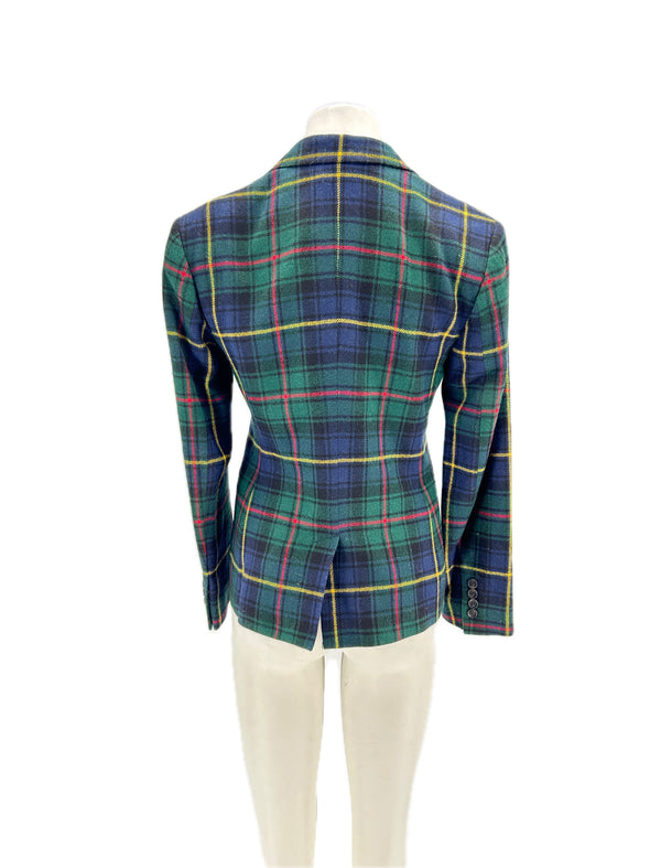 Blazer à carreaux en laine