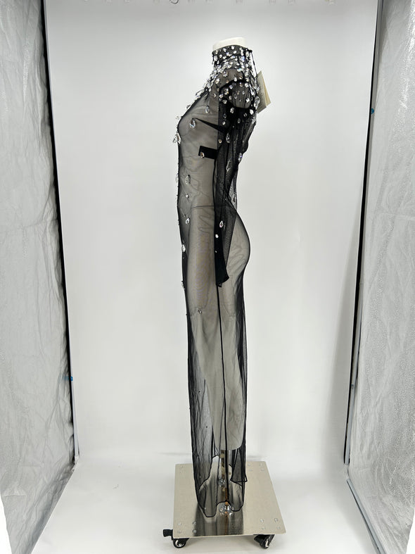 Robe transparente à strass