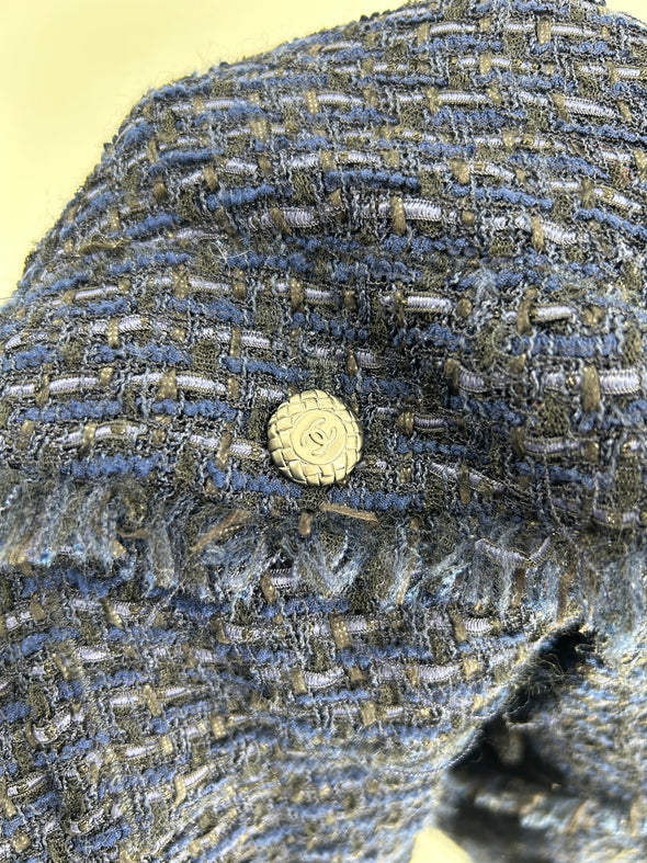 Veste en tweed marine