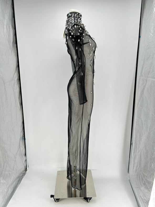 Robe transparente à strass