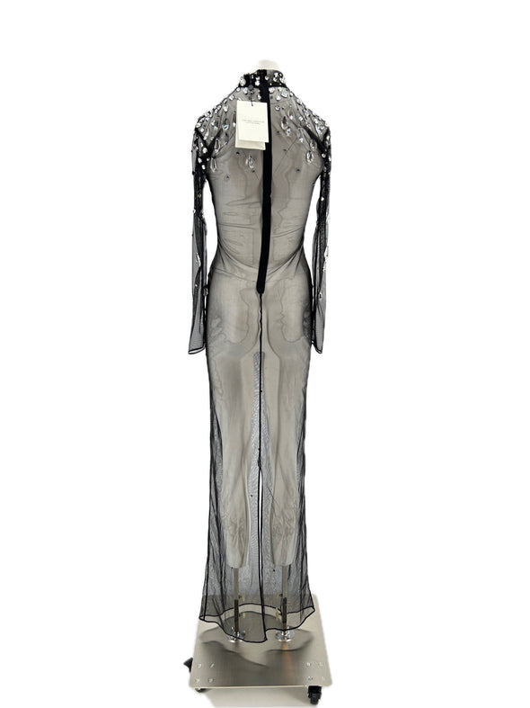 Robe transparente à strass