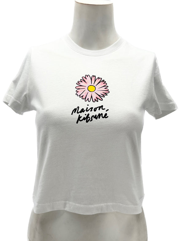T-shirt blanc à imprimé fleur