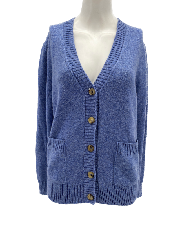 Cardigan en cachemire bleu