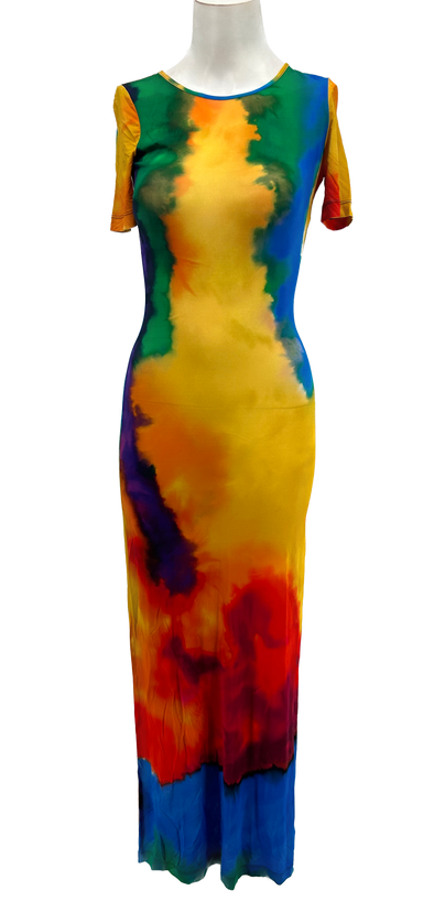 Robe longue multicolore