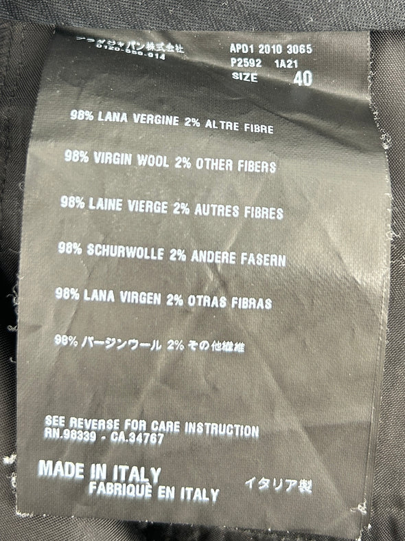 Pantalon droit bleu marine à carreaux en laine