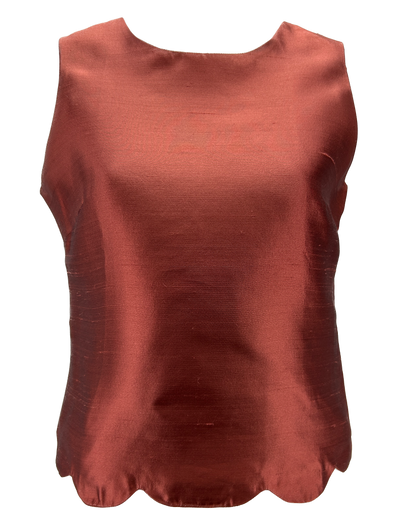 Top bordeaux sans manches