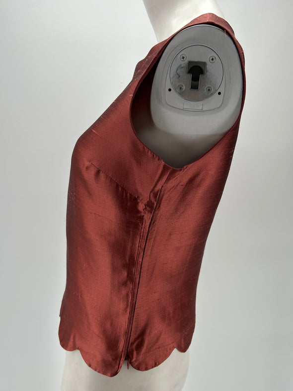 Top bordeaux sans manches