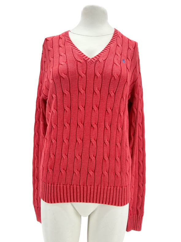 Pull rouge torsadé